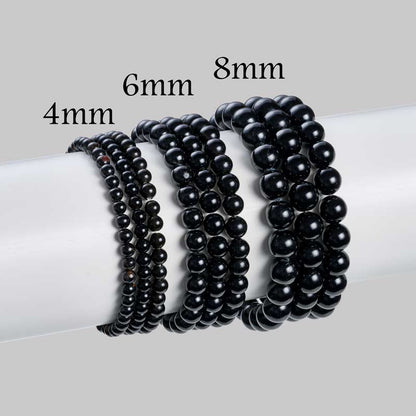 Set of 4mm Natural Crystal Beaded Bracelets for Women
