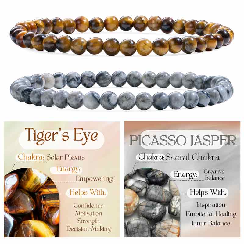 Set of 4mm Natural Crystal Beaded Bracelets for Women