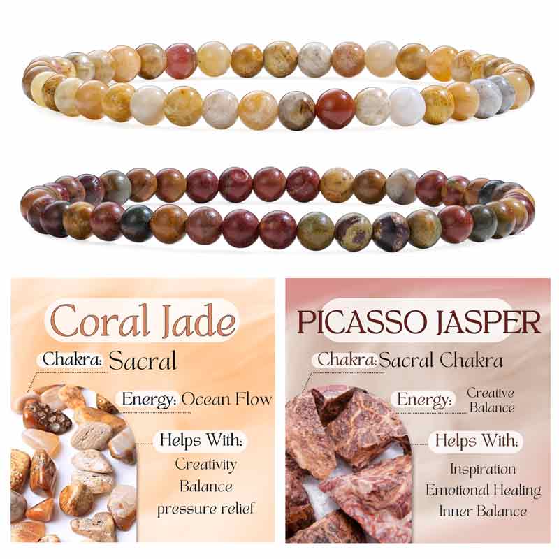 Set of 4mm Natural Crystal Beaded Bracelets for Women