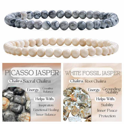 Set of 4mm Natural Crystal Beaded Bracelets for Women