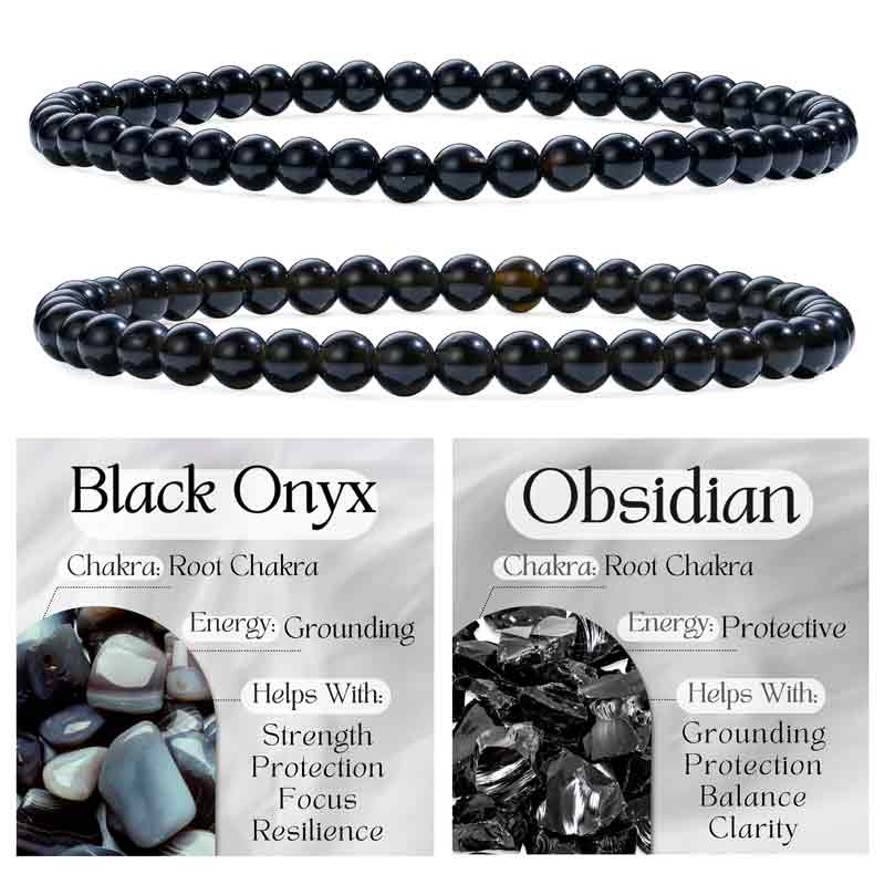 Set of 4mm Natural Crystal Beaded Bracelets for Women