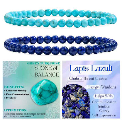 Set of 4mm Natural Crystal Beaded Bracelets for Women