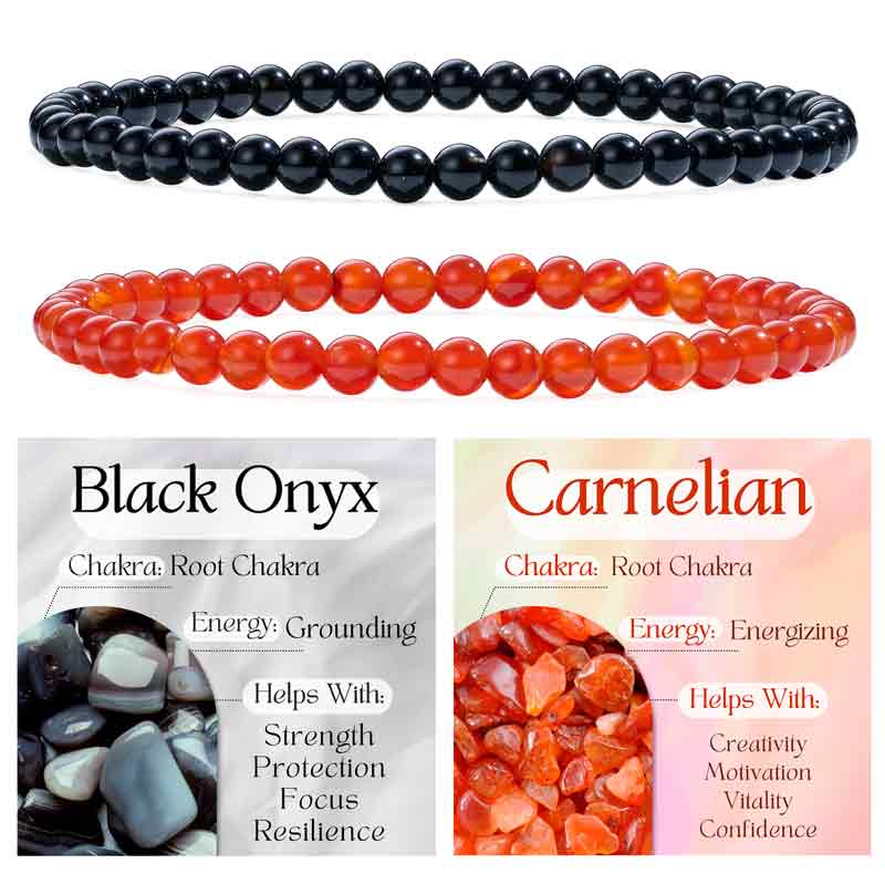 Set of 4mm Natural Crystal Beaded Bracelets for Women
