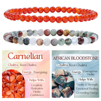 Set of 4mm Natural Crystal Beaded Bracelets for Women
