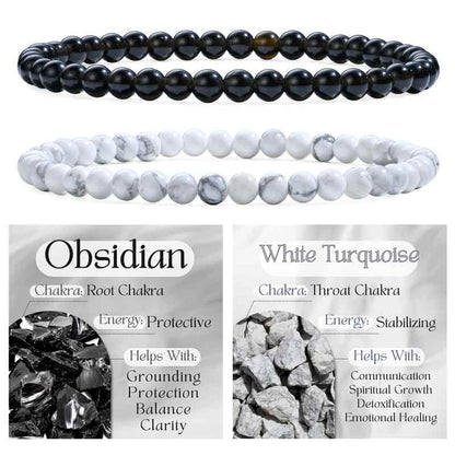 Set of 4mm Natural Crystal Beaded Bracelets for Women