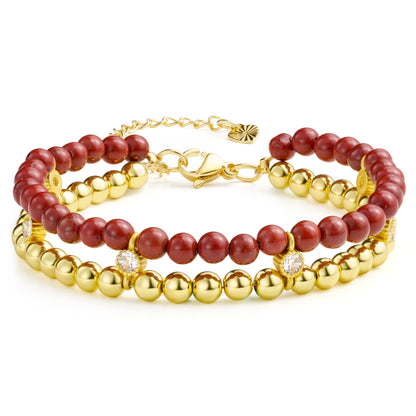 14K Gold-Plated Beaded Ball Bracelets
