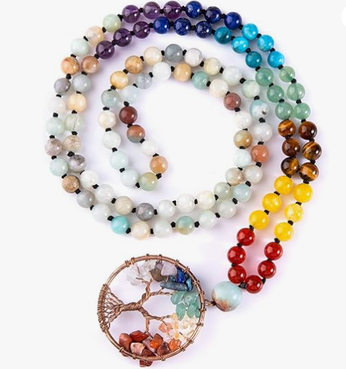 Tree of Life 7 Chakra Mala Beaded Bracelet