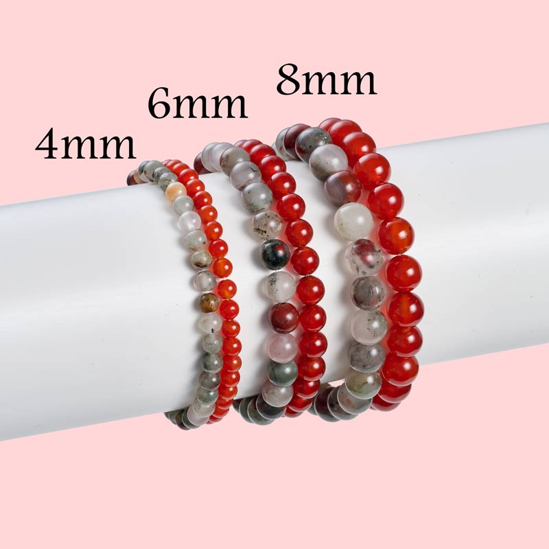 Set of 6mm Natural Crystal Beaded Bracelets for Women