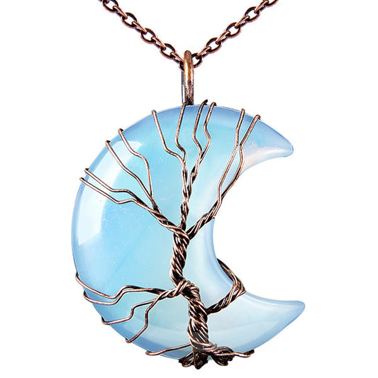 Girls Power Blue Opalite Crystal Necklace