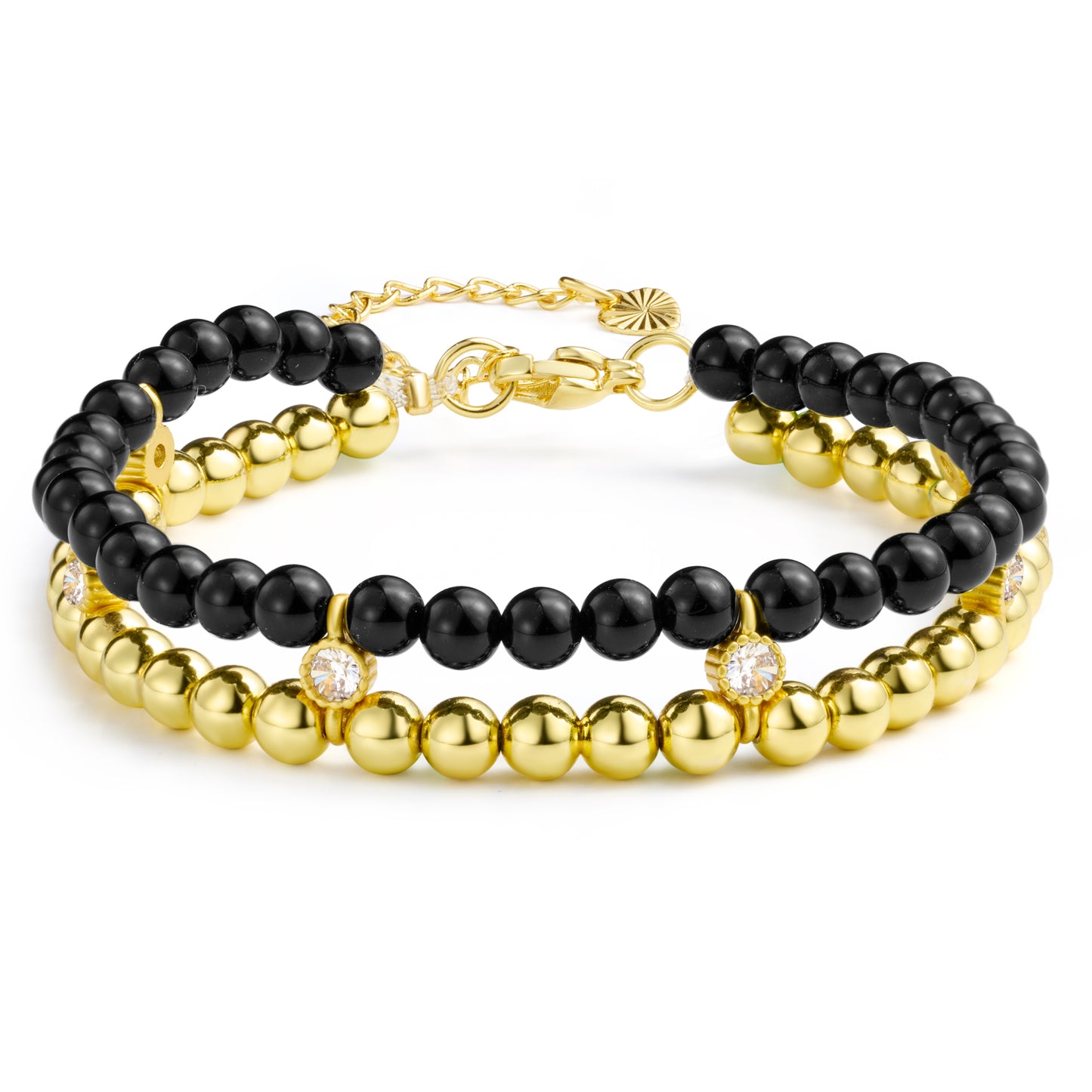 14K Gold-Plated Beaded Ball Bracelets