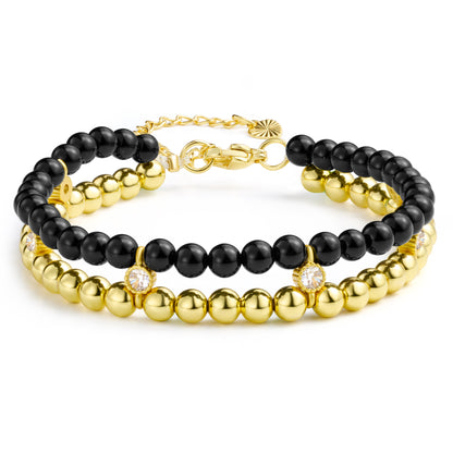 14K Gold-Plated Beaded Ball Bracelets