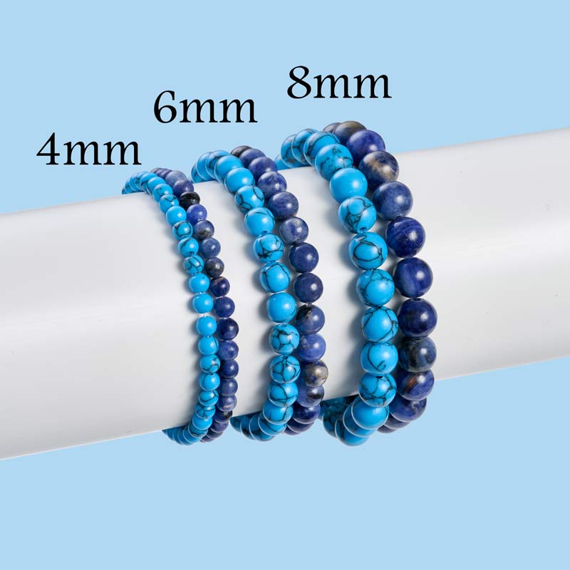 Set of 4mm Natural Crystal Beaded Bracelets for Women