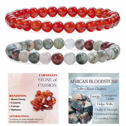Set of 6mm Natural Crystal Beaded Bracelets for Women