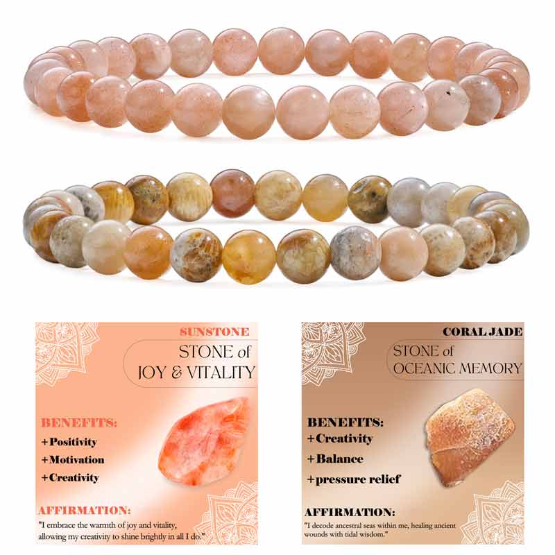 Set of 6mm Natural Crystal Beaded Bracelets for Women