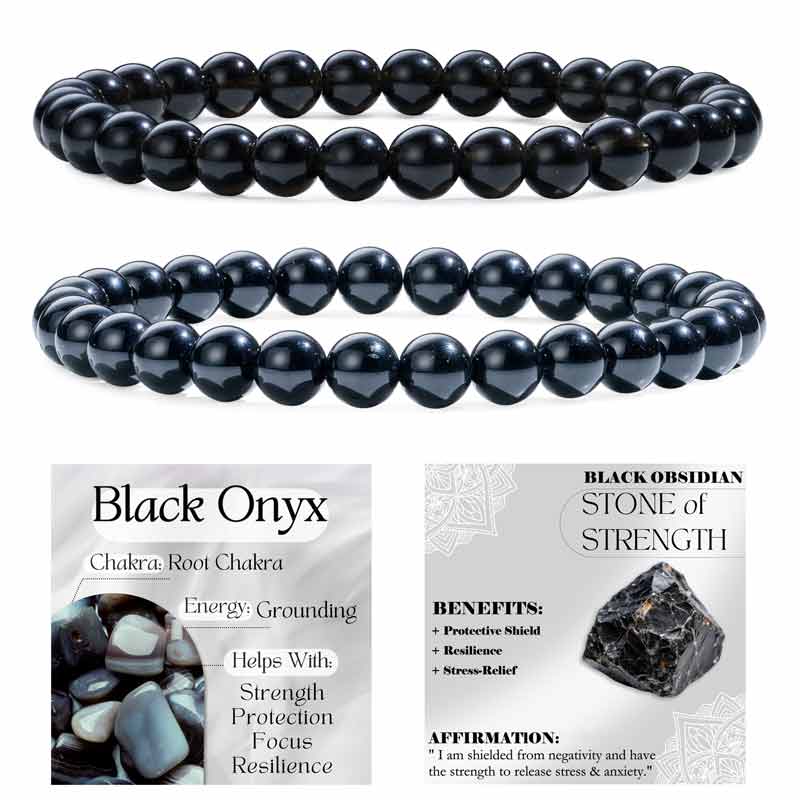 Set of 6mm Natural Crystal Beaded Bracelets for Women