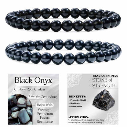 Set of 6mm Natural Crystal Beaded Bracelets for Women