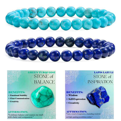 Set of 6mm Natural Crystal Beaded Bracelets for Women