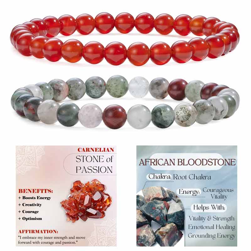 Set of 6mm Natural Crystal Beaded Bracelets for Women