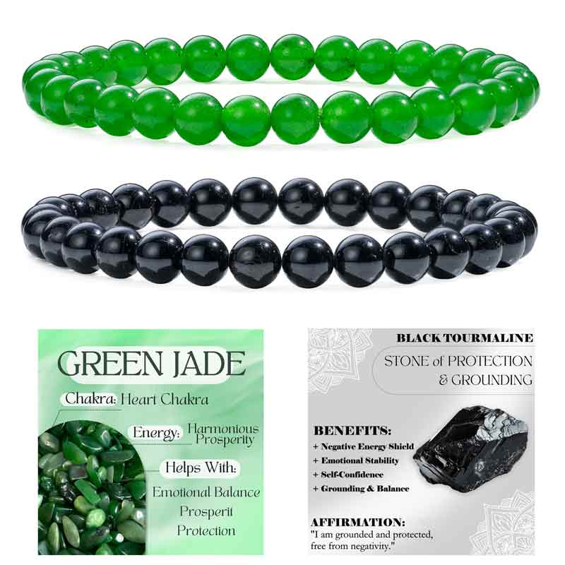 Set of 6mm Natural Crystal Beaded Bracelets for Women