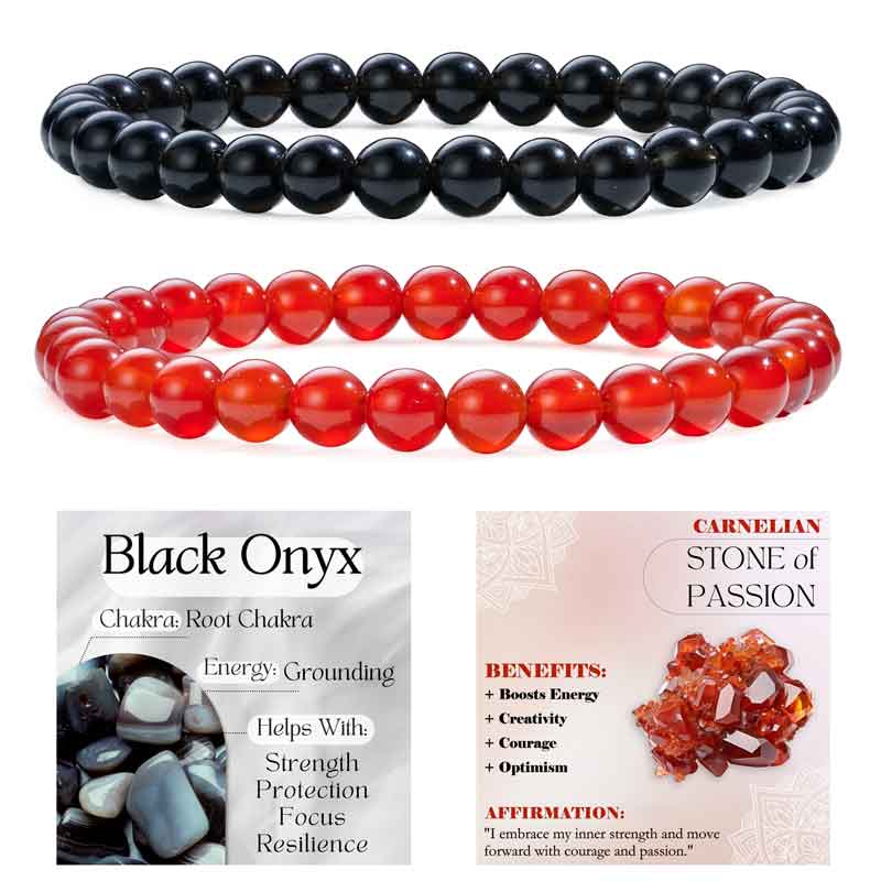 Set of 6mm Natural Crystal Beaded Bracelets for Women