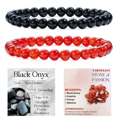 Set of 6mm Natural Crystal Beaded Bracelets for Women