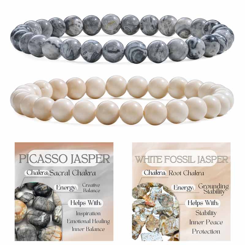 Set of 6mm Natural Crystal Beaded Bracelets for Women