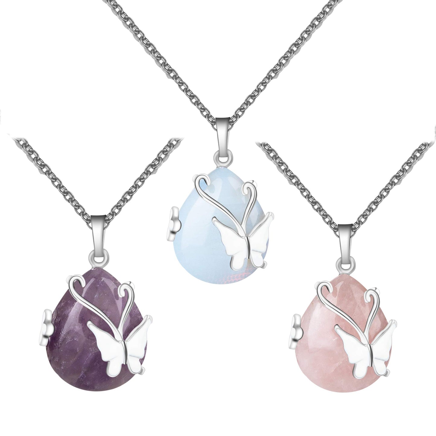 Crystal Butterfly Necklaces for Women