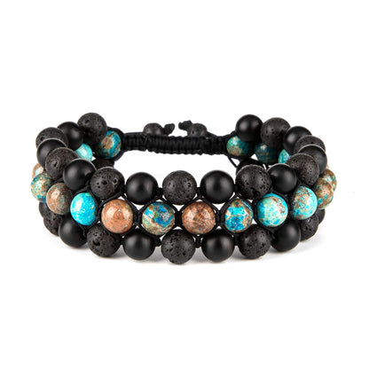 8mm Lava Rock Stone Bracelets for Men