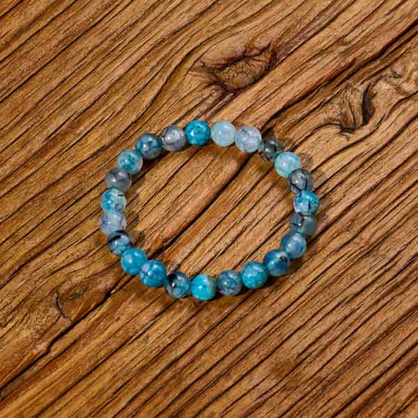 Blue Dragon Vein Agate bead crystal