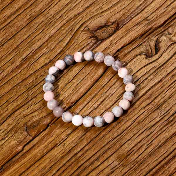 Pink Zebra Jasper crystal bracelet