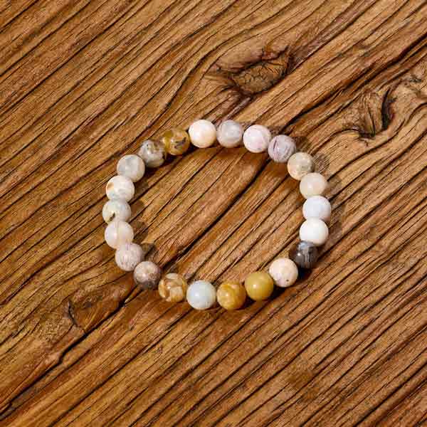 Bamboo Leaf Agate crystal bracelet