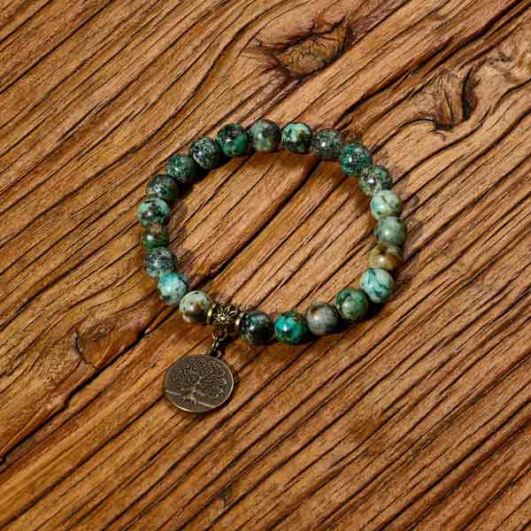 tree of life African Turquoise crystal bracelet