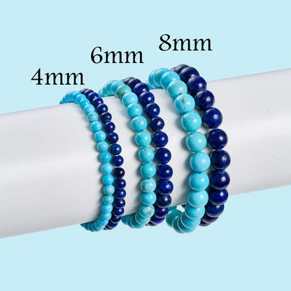 Set of 6mm Natural Crystal Beaded Bracelets for Women