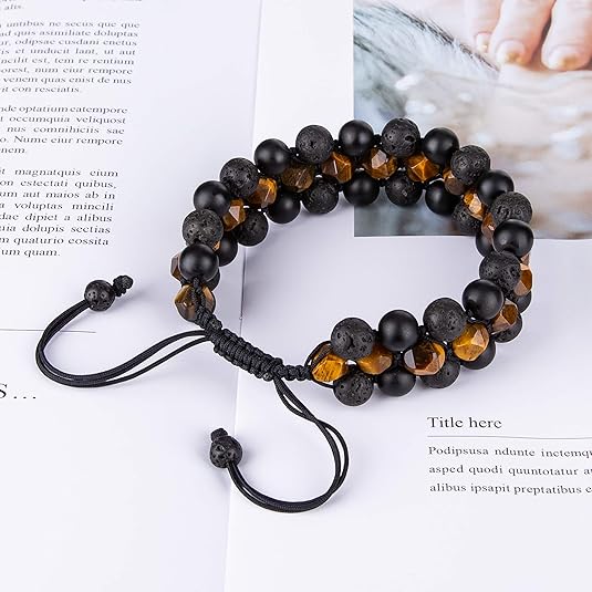 8mm Lava Rock Stone Bracelets for Men
