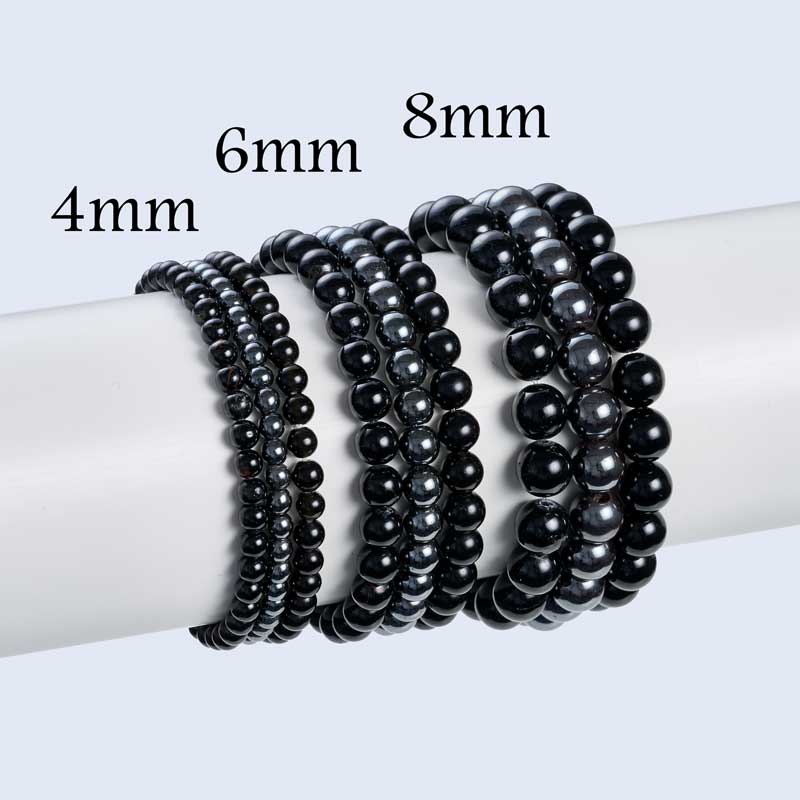 Set of 4mm Natural Crystal Beaded Bracelets for Women