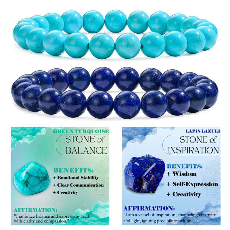 Set of 8mm Natural Crystal Beaded Bracelets for Women