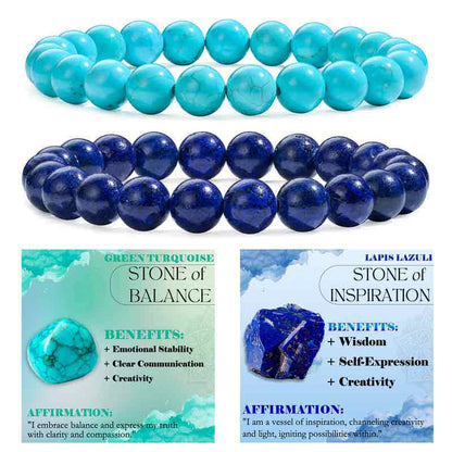 Set of 8mm Natural Crystal Beaded Bracelets for Women
