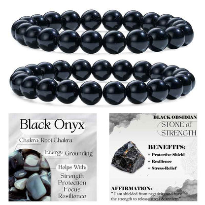 Set of 8mm Natural Crystal Beaded Bracelets for Women