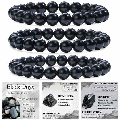 Set of 8mm Natural Crystal Beaded Bracelets for Women