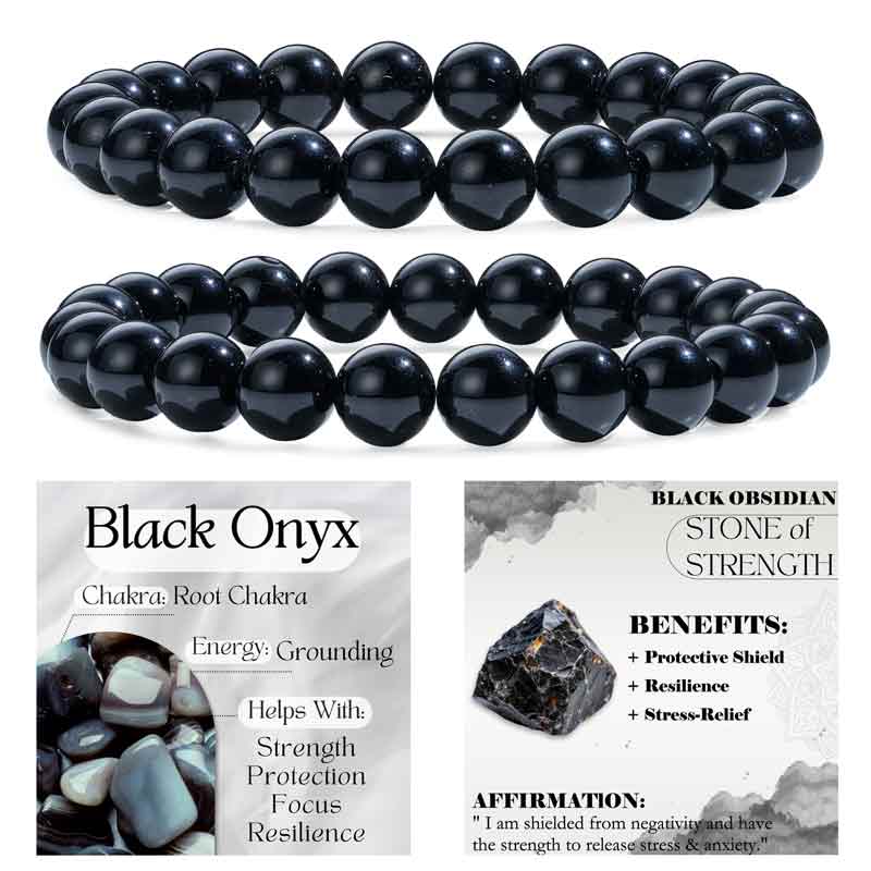 Set of 8mm Natural Crystal Beaded Bracelets for Women
