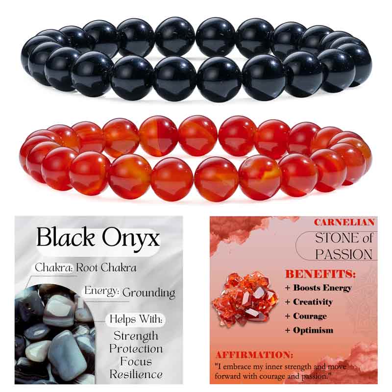 Set of 8mm Natural Crystal Beaded Bracelets for Women