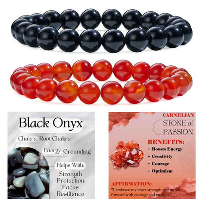 Set of 8mm Natural Crystal Beaded Bracelets for Women