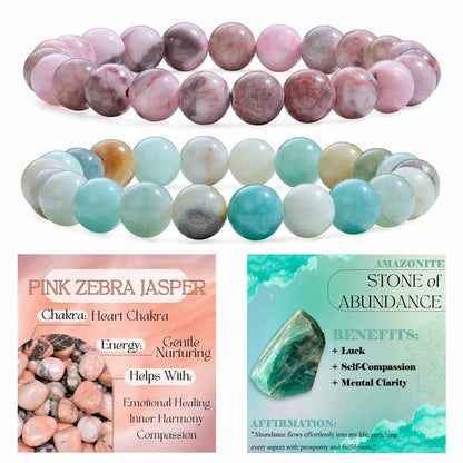 Set of 8mm Natural Crystal Beaded Bracelets for Women