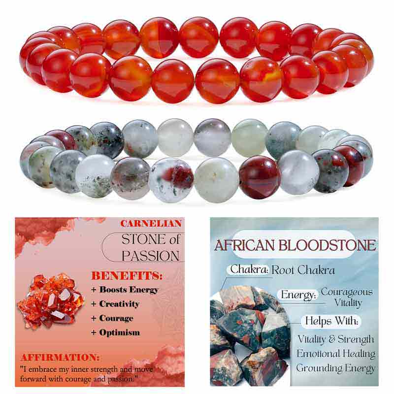 Set of 8mm Natural Crystal Beaded Bracelets for Women