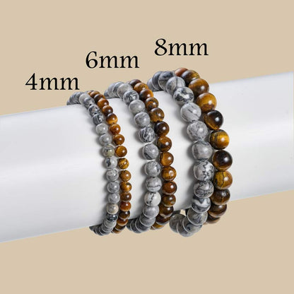 Set of 6mm Natural Crystal Beaded Bracelets for Women