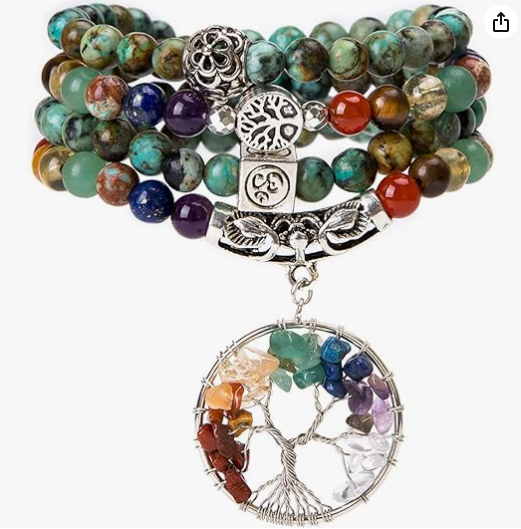 Tree of Life 7 Chakra Mala Beads Prayer