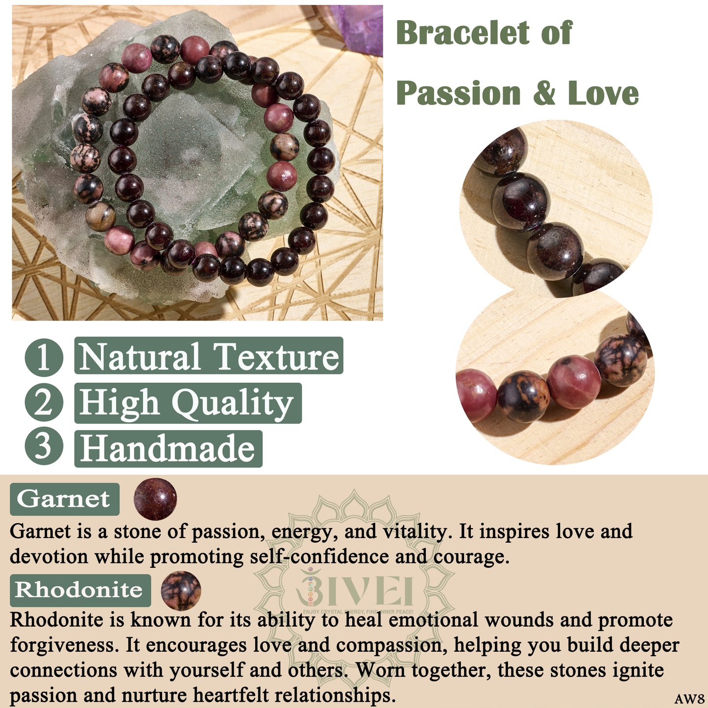 Natural Healing Crystal Bead Bracelet