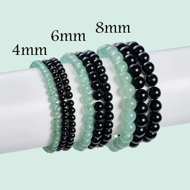 Set of 4mm Natural Crystal Beaded Bracelets for Women