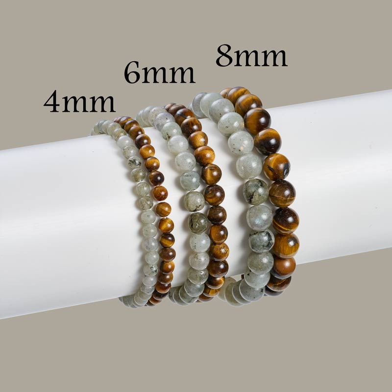 Set of 6mm Natural Crystal Beaded Bracelets for Women