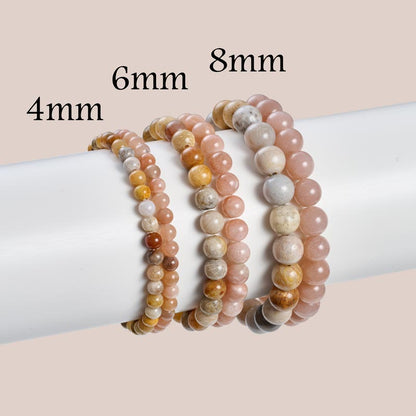 Set of 6mm Natural Crystal Beaded Bracelets for Women
